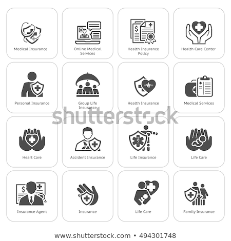 Stock photo: Group Life Insurance Icon Flat Design