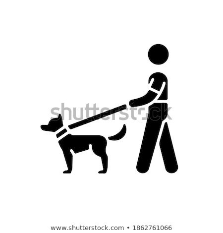 Zdjęcia stock: Flat Silhouettes Dog Care Vector Web Icons Isolated On White