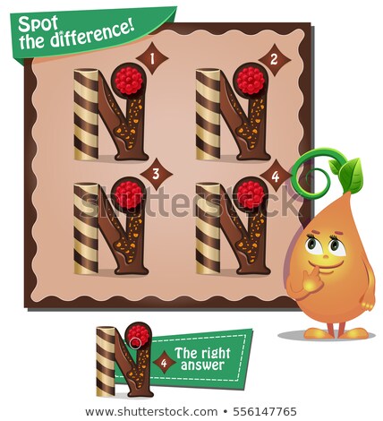 Foto stock: Spot The Difference Letters N