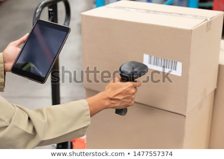 Zdjęcia stock: Warehouse Worker Using Hand Scanner