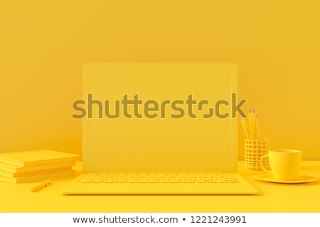Foto stock: Business Mockup With Coffee Cup 3d Rendering