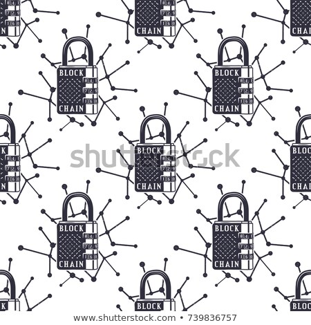Foto stock: Blockchain Security Seamless Pattern Bitcoin Wallpaper Crypto Concept Digital Assets Background