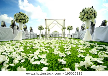 Stockfoto: Wedding Ceremony Decoration At The Sea