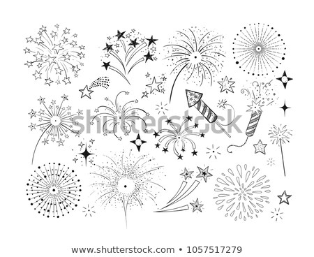 Stockfoto: Firework Hand Drawn Sketch Icon