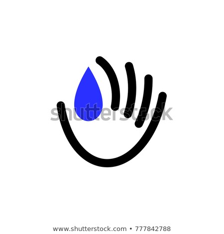 Stock photo: Elegant Vector Logo Mark Template Or Icon Of Blue Drop In Hand