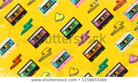 Yellow Eighties Retro Background Stock foto © brainpencil