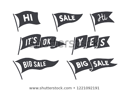 Stock foto: Flag Ribbon Hello Old School Flag Ribbon Banner With Text Hello Hi