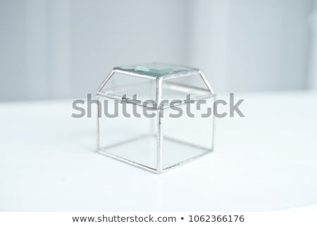 Сток-фото: Wedding Rings In A Glass Box On The Table For Ceremonies