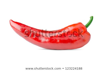 Stock fotó: Single Red Chili Pepper On White Background Bitter Spicy Hot