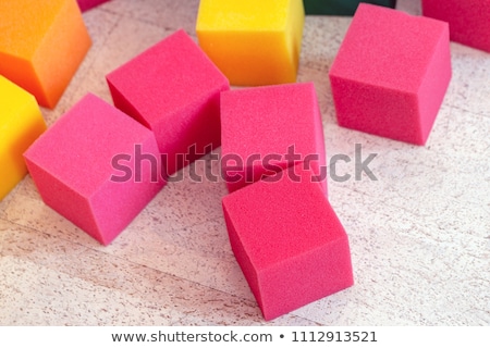 Stockfoto: Multicolored Foam Cubes On The Playground In The Trampoline Center