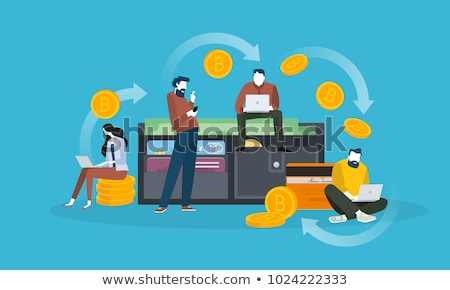 Foto stock: Crypto Wallet Concept Banner Flat Style Illustration