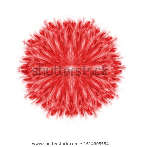 Foto stock: Red Powder Splash Symmetrical Round Pattern