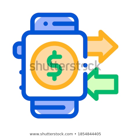 Stock foto: Payment Smart Watch Pay Pass Vector Thin Line Icon