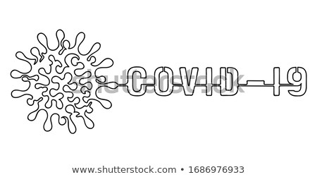 Stock photo: Covid 19 Coronavirus Protection Concept Banner Continuous Single Line Drawing Symbol Of Dangerous