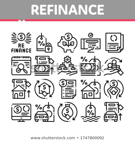 Refinance Financial Collection Icons Set Vector Foto stock © pikepicture