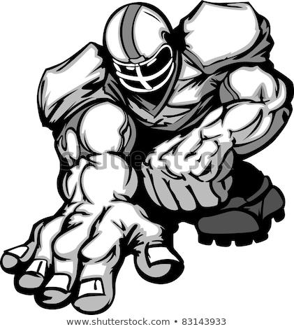 Football Player Lineman Vector Cartoon Imagine de stoc © ChromaCo