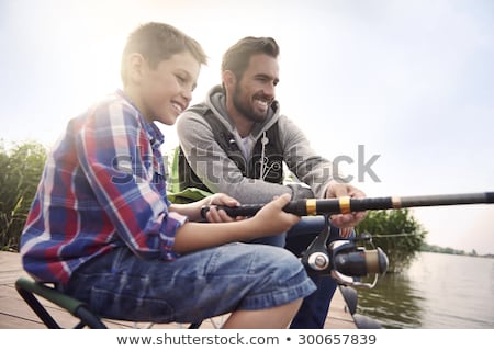 Stock foto: Father And Son Fishing