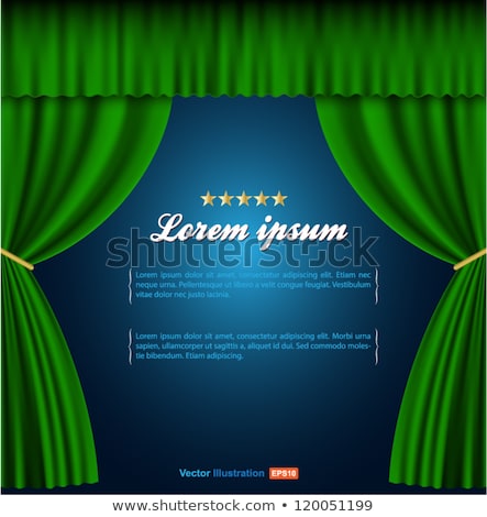 Foto stock: Spotlights On Green Velvet Cinema Curtains