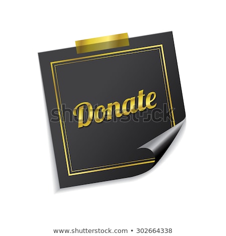 [[stock_photo]]: Donate Golden Sticky Notes Vector Icon Design