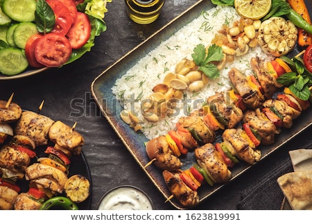 Foto stock: Chicken Shish Kebab With Rice