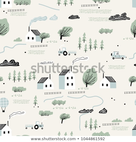 Stock fotó: Landscape Village With Houses In Valley Of Greece