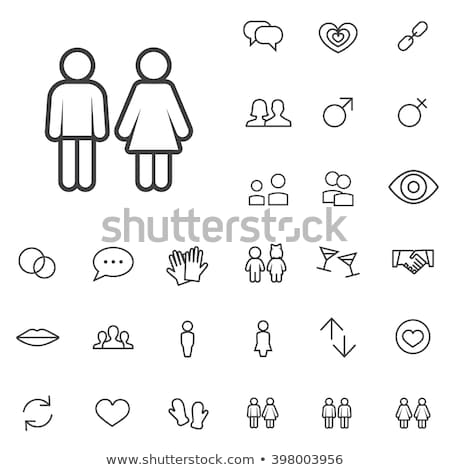 Stockfoto: Gay Couples Icons Isolated On White