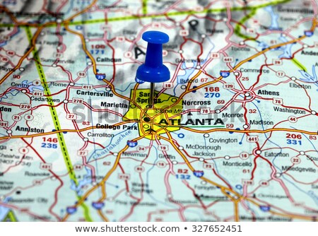 ストックフォト: Atlanta City Pin On The Map