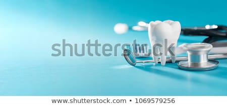 ストックフォト: Set Of Dentist With Different Dental Equipment