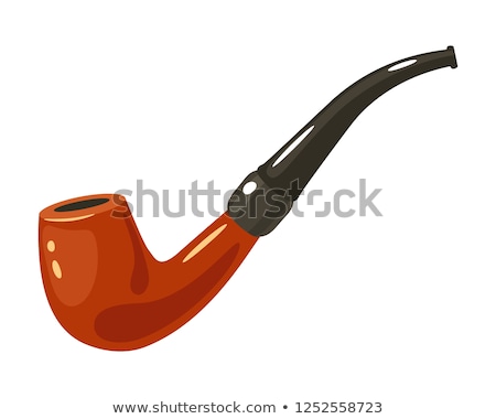 Foto stock: Tobacco Pipe Vintage Wooden Smoke Equipment Vector