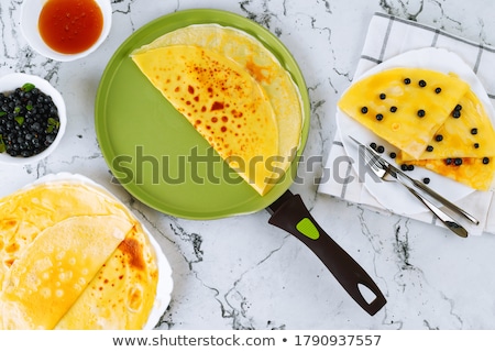 Foto stock: Freshly Prepared Crepes With Blueberries