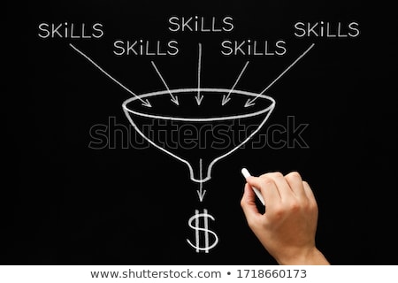 Foto d'archivio: Turn Your Skills Into Money Funnel Concept