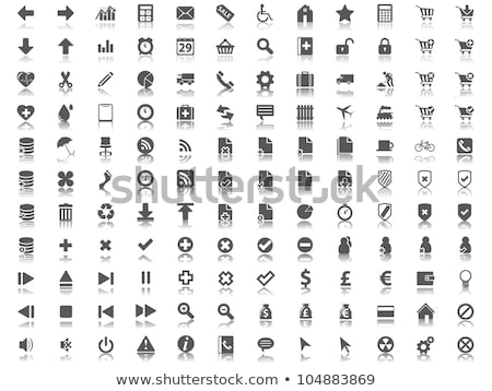 Medical Icons Black On White With Reflections [[stock_photo]] © graphit