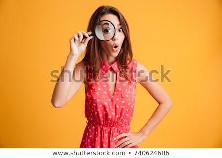 Stockfoto: Girl With Magnifying Glass