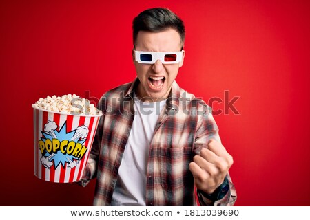 Сток-фото: Frustrated Man Watching A 3d Movie