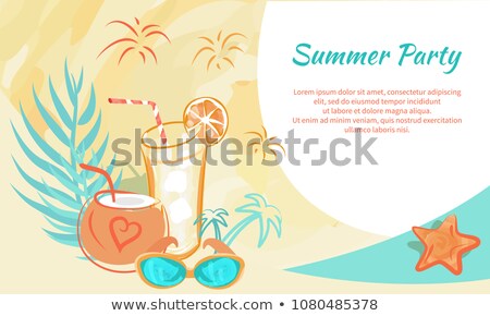 Cooling Cartoon Beverages Cold Refreshing Drinks Of Orange And L Imagine de stoc © robuart
