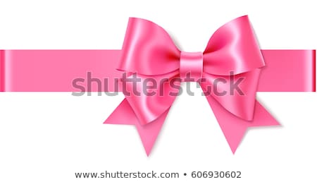 Stock fotó: Pink Ribbon And Bow Isolated On White Background