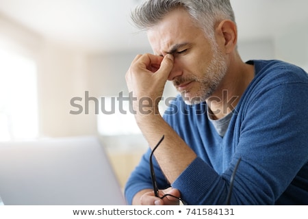 Stock fotó: Bearded Adult Man With Migraine Headache