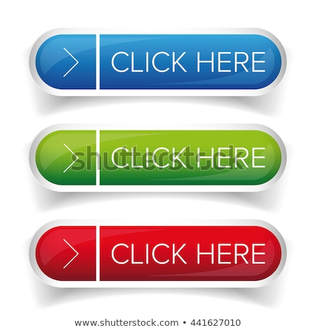 Foto stock: Click Here Blue Vector Icon Button