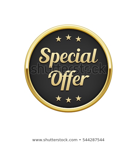 Stok fotoğraf: Special Offer Golden Vector Icon Button