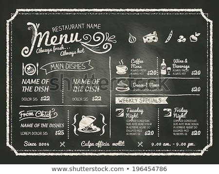 Stock photo: Menu On Black Board