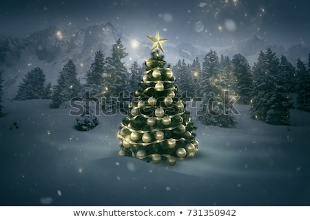 Foto stock: Christmas Tree With Fireflies