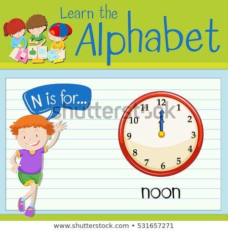 Stock photo: Flashcard Letter N Is For Noon