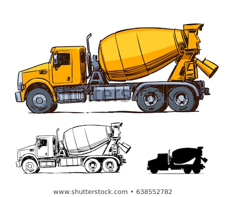 ストックフォト: Concrete Mixer Truck Sketch Icon