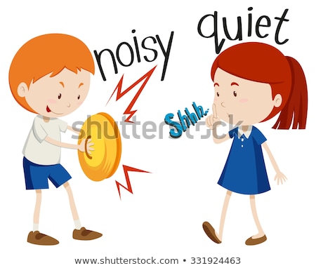 Foto stock: Opposite Words For Noisy And Quiet