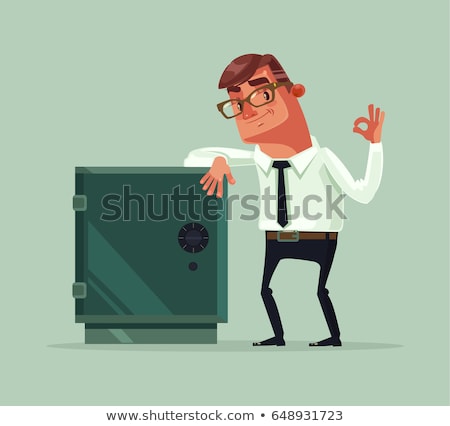 Zdjęcia stock: Smiling Successful Businessman With A Money Box