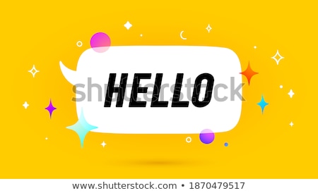 Stockfoto: Hallo Banner Speech Bubble Poster And Sticker Concept