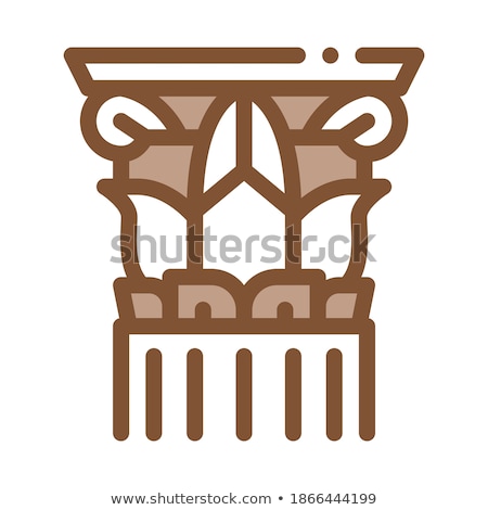 Zdjęcia stock: Threaded Greek Column Icon Vector Outline Illustration