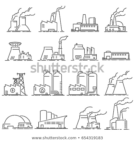 Zdjęcia stock: Nuclear Power Plant Icon Vector Outline Illustration
