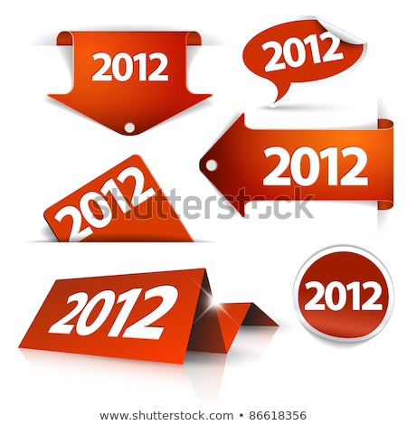 Stock photo: Vector 2012 Labels Stickers Pointers Tags