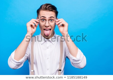 Foto stock: Crazy Man Portrait Isolated Background